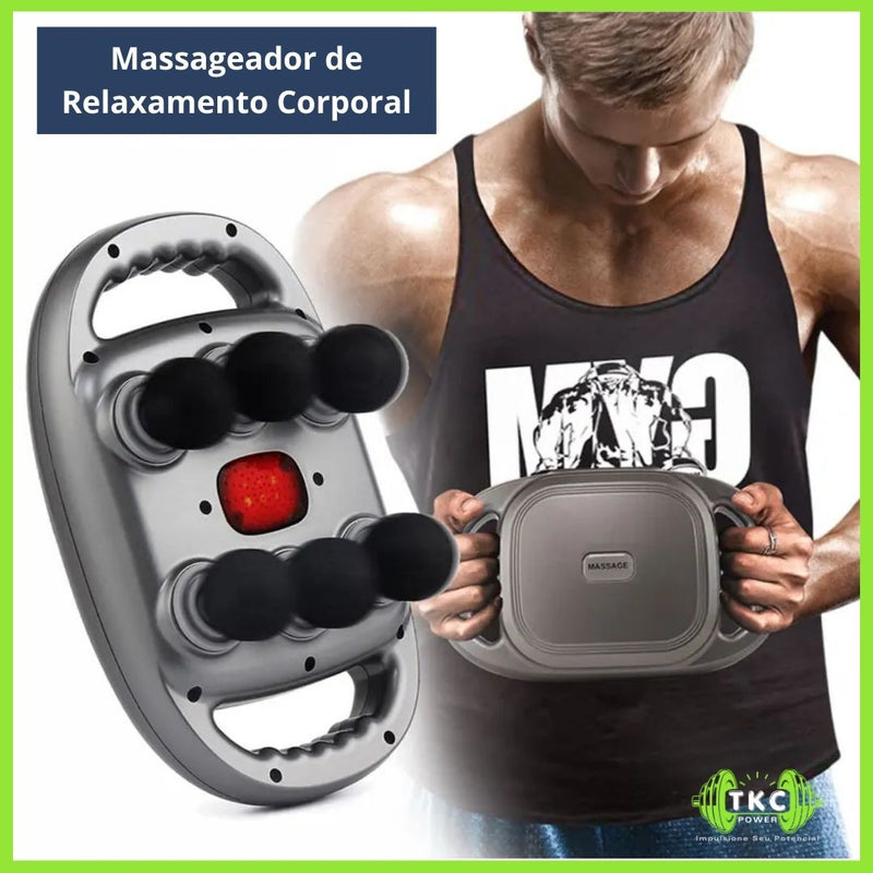 Massageador Muscular de Alta Frequência: Alívio Profundo para Músculos com 9 Modos de Vibração - Sem Fio e 6 Cabeças!