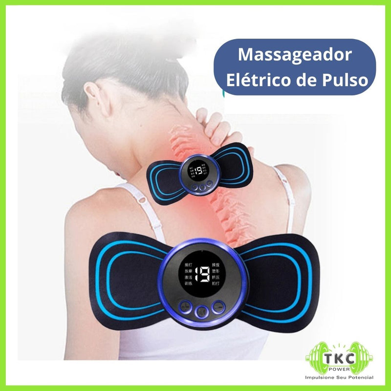 Massageador Cervical Elétrico com Pulso EMS – Alívio para Pescoço e Costas com Estimulação Muscular TENS