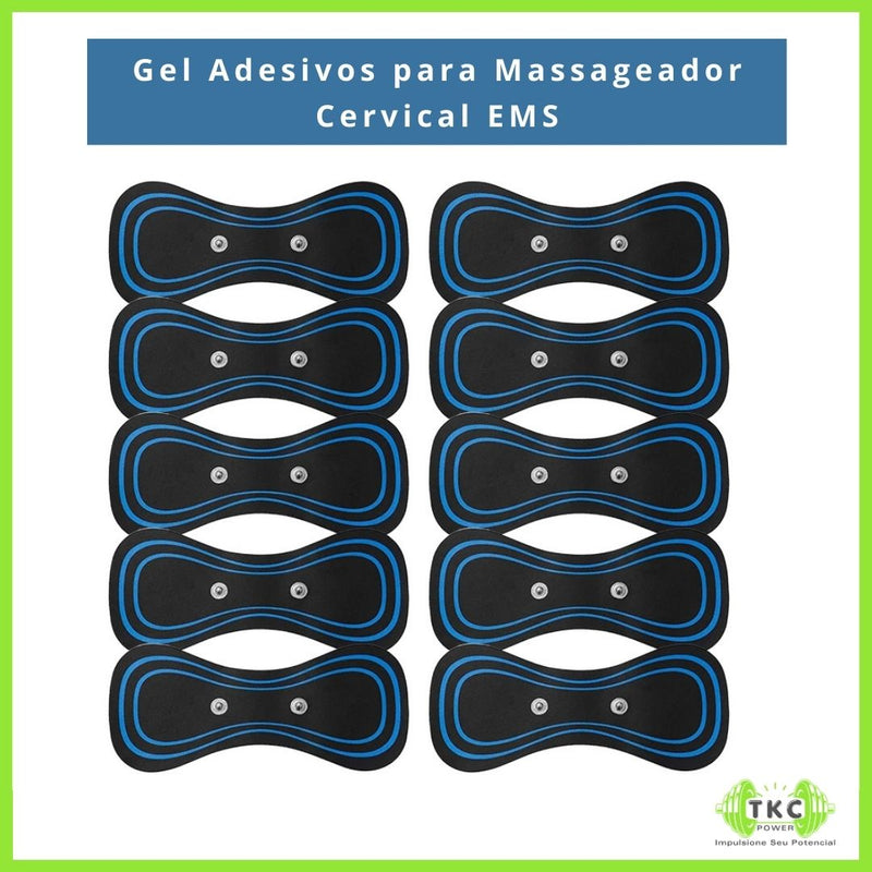 Gel Adesivos para Massageador Cervical EMS – Alívio Instantâneo e Estímulo Muscular