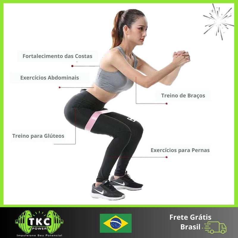 Bandas Elásticas de Resistência – Treine em Casa, Yoga, Pilates e Crossfit!