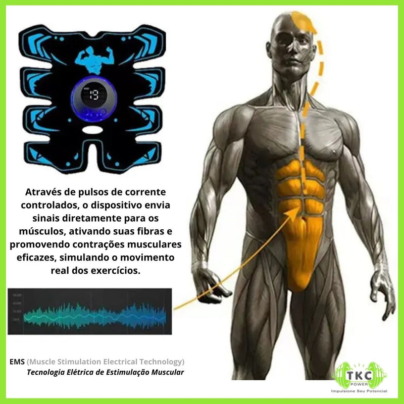 EMS Estimulador Muscular USB Recarregável 3 em 1 – Treinamento Abdominal e Corporal