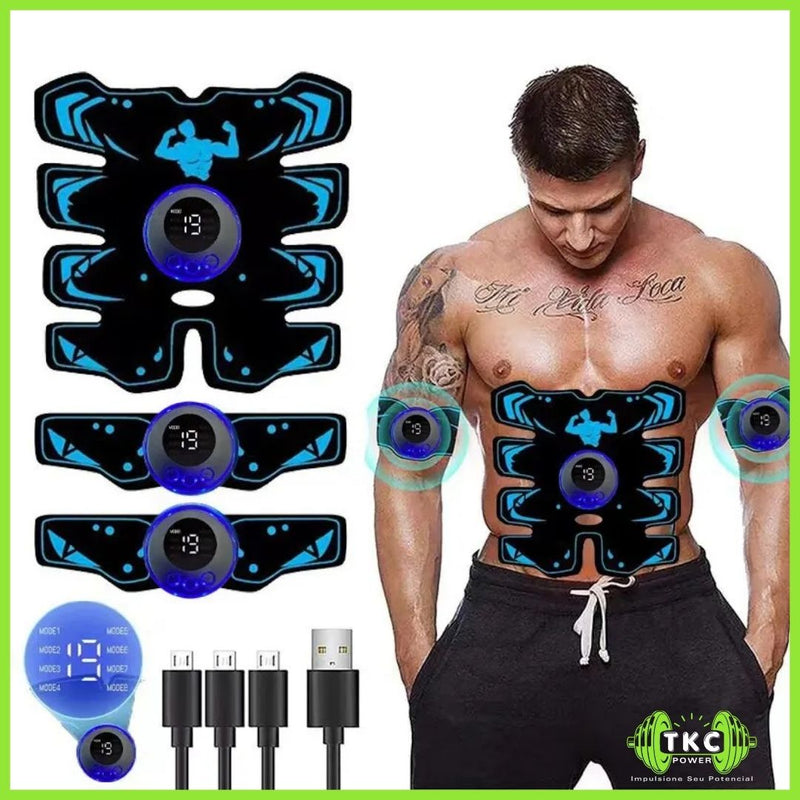 EMS Estimulador Muscular USB Recarregável 3 em 1 – Treinamento Abdominal e Corporal