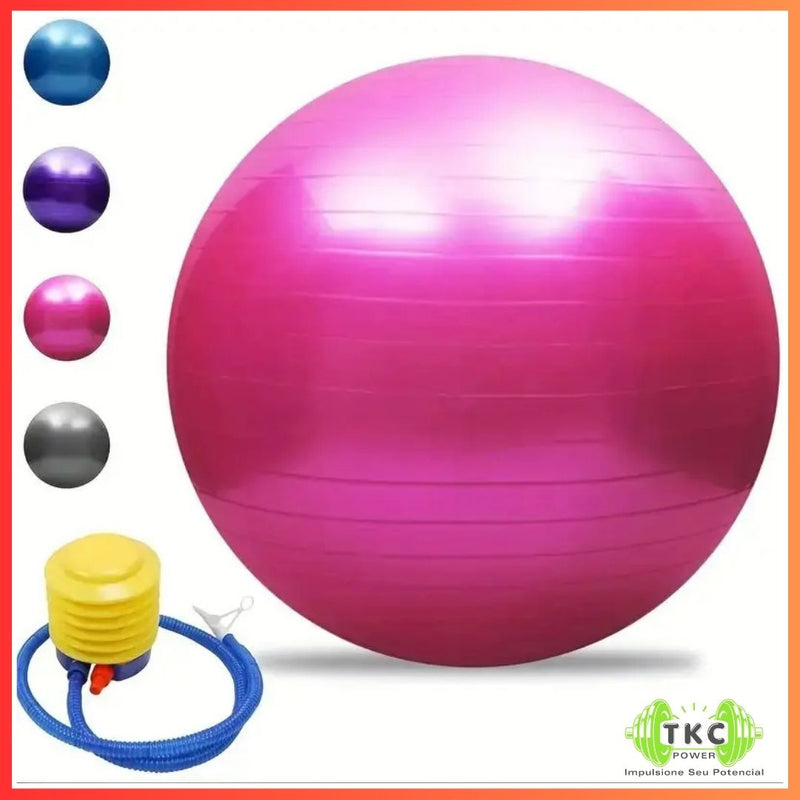 Bola de Yoga Antiestouro para Pilates e Fitness 65cm – Ideal para Treinos em Casa e Academia