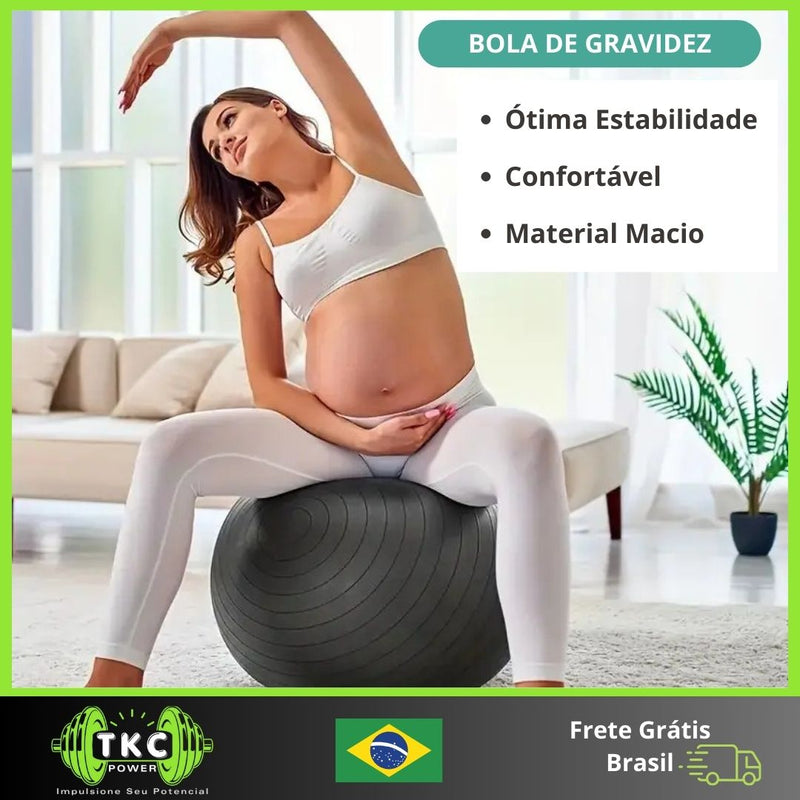 Bola de Yoga Antiestouro para Pilates e Fitness 65cm – Ideal para Treinos em Casa e Academia