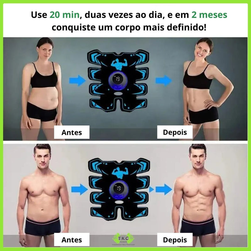 EMS Estimulador Muscular USB Recarregável 3 em 1 – Treinamento Abdominal e Corporal